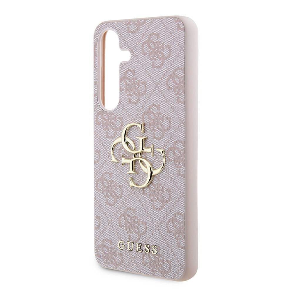 Galaxy S24 Kılıf Guess PU Deri 4G Metal Logolu Kapak Pembe