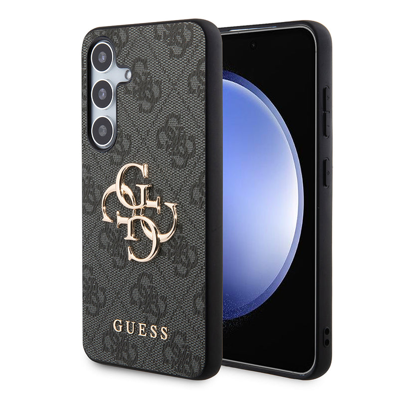 Galaxy S24 Plus Kılıf Guess PU Deri 4G Metal Logolu Kapak Siyah
