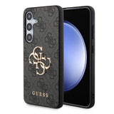 Galaxy S24 Plus Kılıf Guess PU Deri 4G Metal Logolu Kapak Siyah