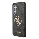 Galaxy S24 Plus Kılıf Guess PU Deri 4G Metal Logolu Kapak Siyah