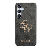 Galaxy S24 Plus Kılıf Guess PU Deri 4G Metal Logolu Kapak Siyah
