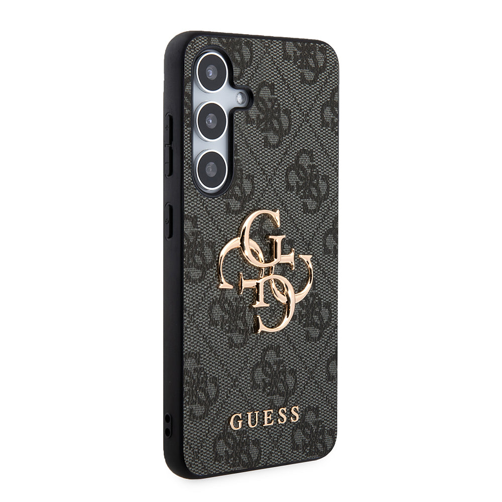 Galaxy S24 Kılıf Guess PU Deri 4G Metal Logolu Kapak Siyah