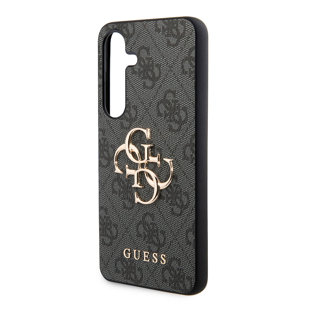 Galaxy S24 Kılıf Guess PU Deri 4G Metal Logolu Kapak Siyah