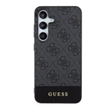 Galaxy S24 Plus Kılıf Guess PU Deri Şerit Logolu Dizayn Kapak Siyah