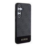 Galaxy S24 Plus Kılıf Guess PU Deri Şerit Logolu Dizayn Kapak Siyah