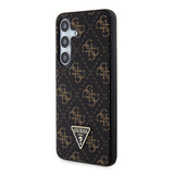 Galaxy S24 Plus Kılıf Guess PU Üçgen Logolu 4G Desenli Kapak Siyah