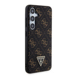 Galaxy S24 Plus Kılıf Guess PU Üçgen Logolu 4G Desenli Kapak Siyah