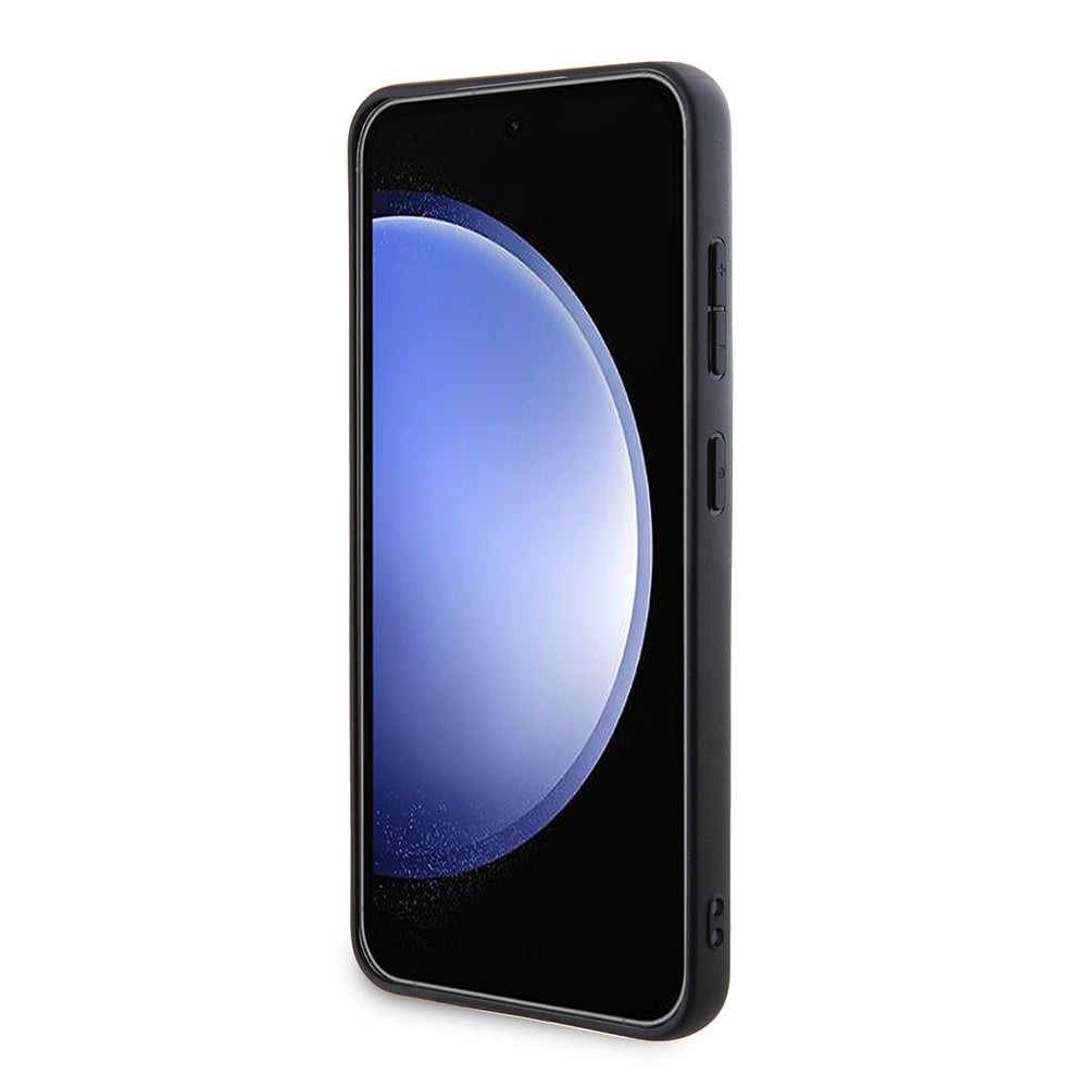 Galaxy S24 Kılıf Guess PU Üçgen Logolu 4G Desenli Kapak Siyah