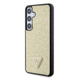 Galaxy S24 Plus Kılıf Guess Taşlı Üçgen Logolu Kapak Gold