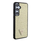 Galaxy S24 Plus Kılıf Guess Taşlı Üçgen Logolu Kapak Gold