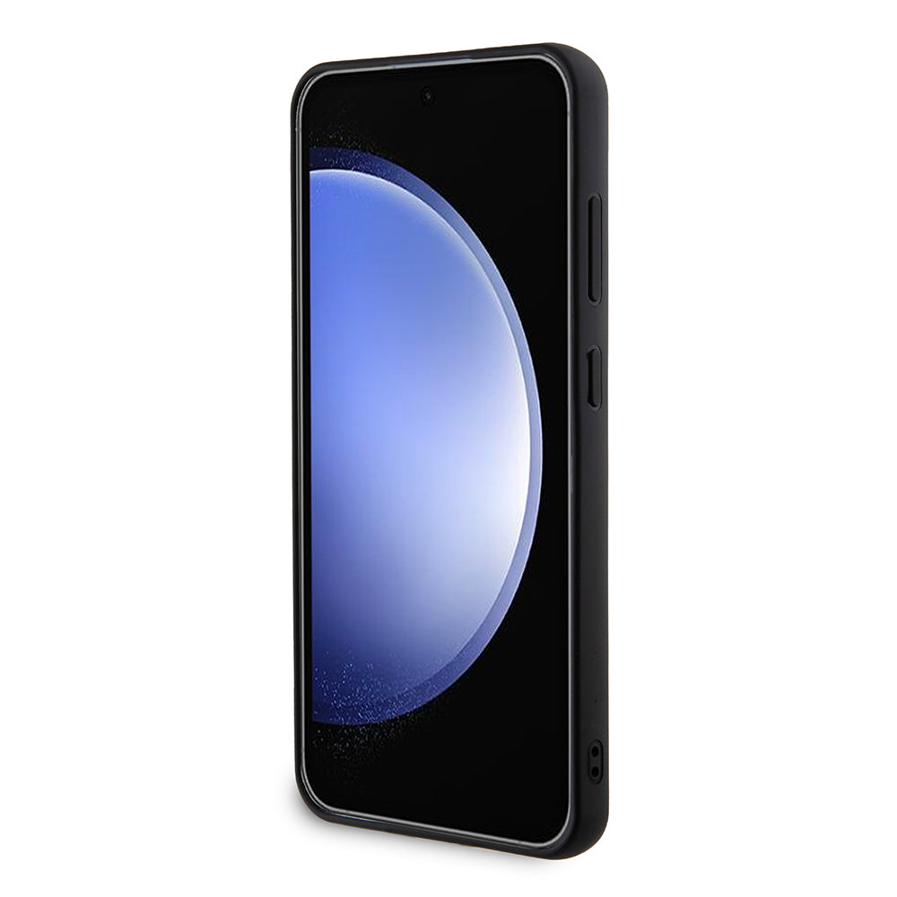 Galaxy S24 Kılıf Guess Taşlı Üçgen Logolu Kapak Gold