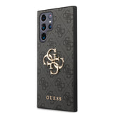 Galaxy S24 Ultra Kılıf Guess PU Deri 4G Metal Logolu Kapak Siyah