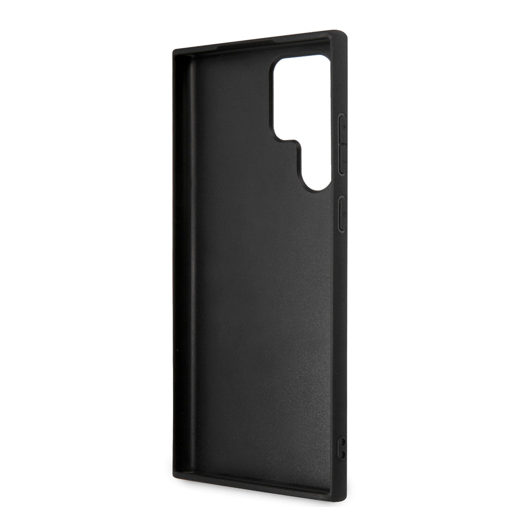 Galaxy S24 Ultra Kılıf Guess PU Deri 4G Metal Logolu Kapak Siyah