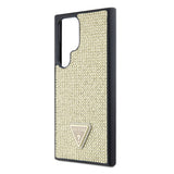Galaxy S24 Ultra Kılıf Guess Taşlı Üçgen Logolu Kapak Gold