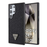 Galaxy S24 Ultra Kılıf Guess Taşlı Üçgen Logolu Kapak Siyah