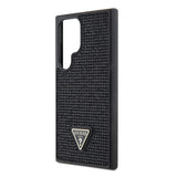 Galaxy S24 Ultra Kılıf Guess Taşlı Üçgen Logolu Kapak Siyah