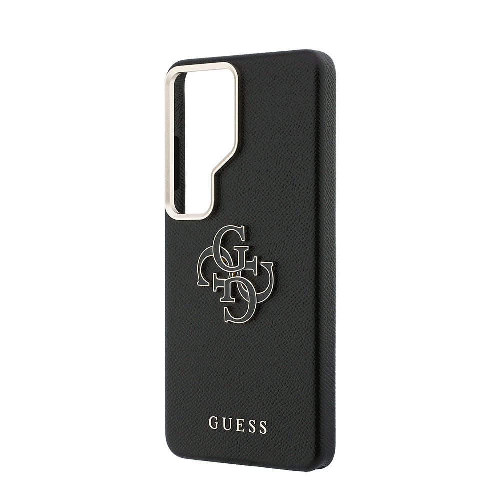 Galaxy S26 Ultra Kılıf Guess Grained Yazı ve 4G Büyük Metal Logolu Kapak Siyah