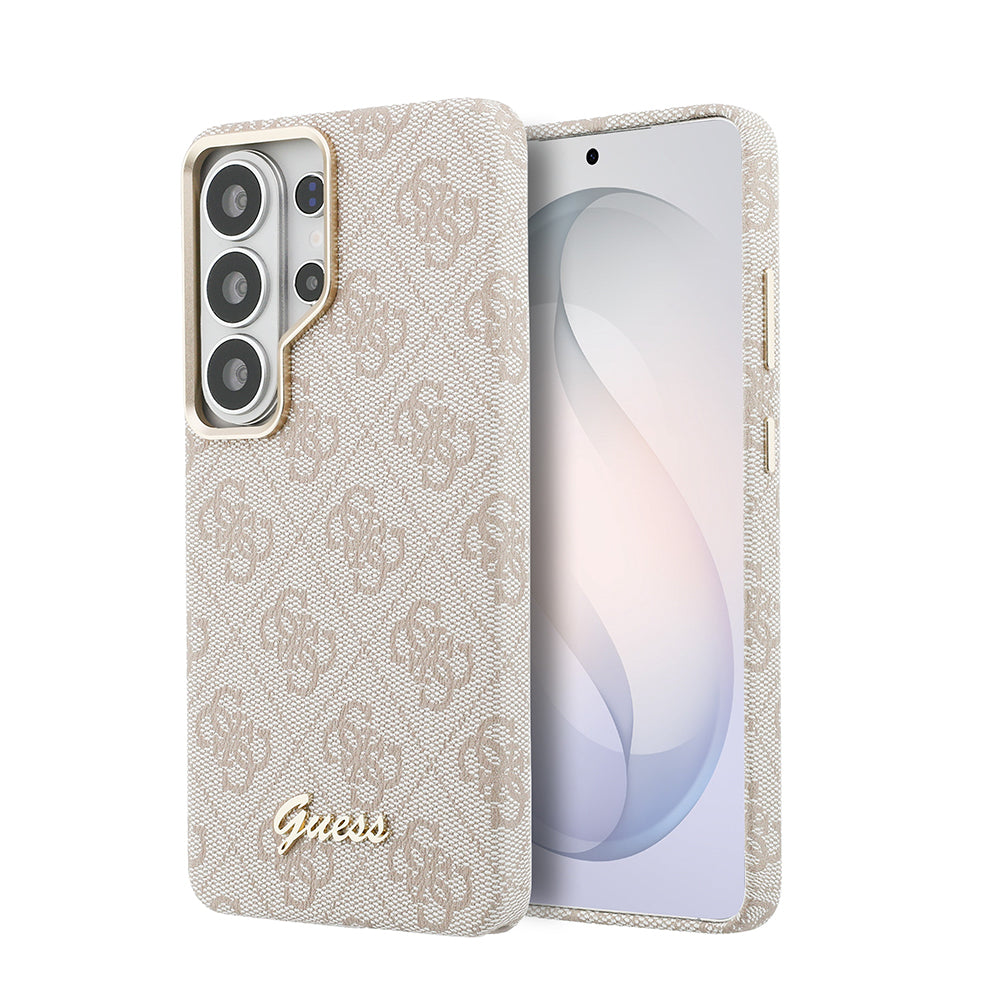 Galaxy S26 Ultra Kılıf Guess M-safe Uyumlu Script Yazı Logolu 4G Desenli Kapak Pembe