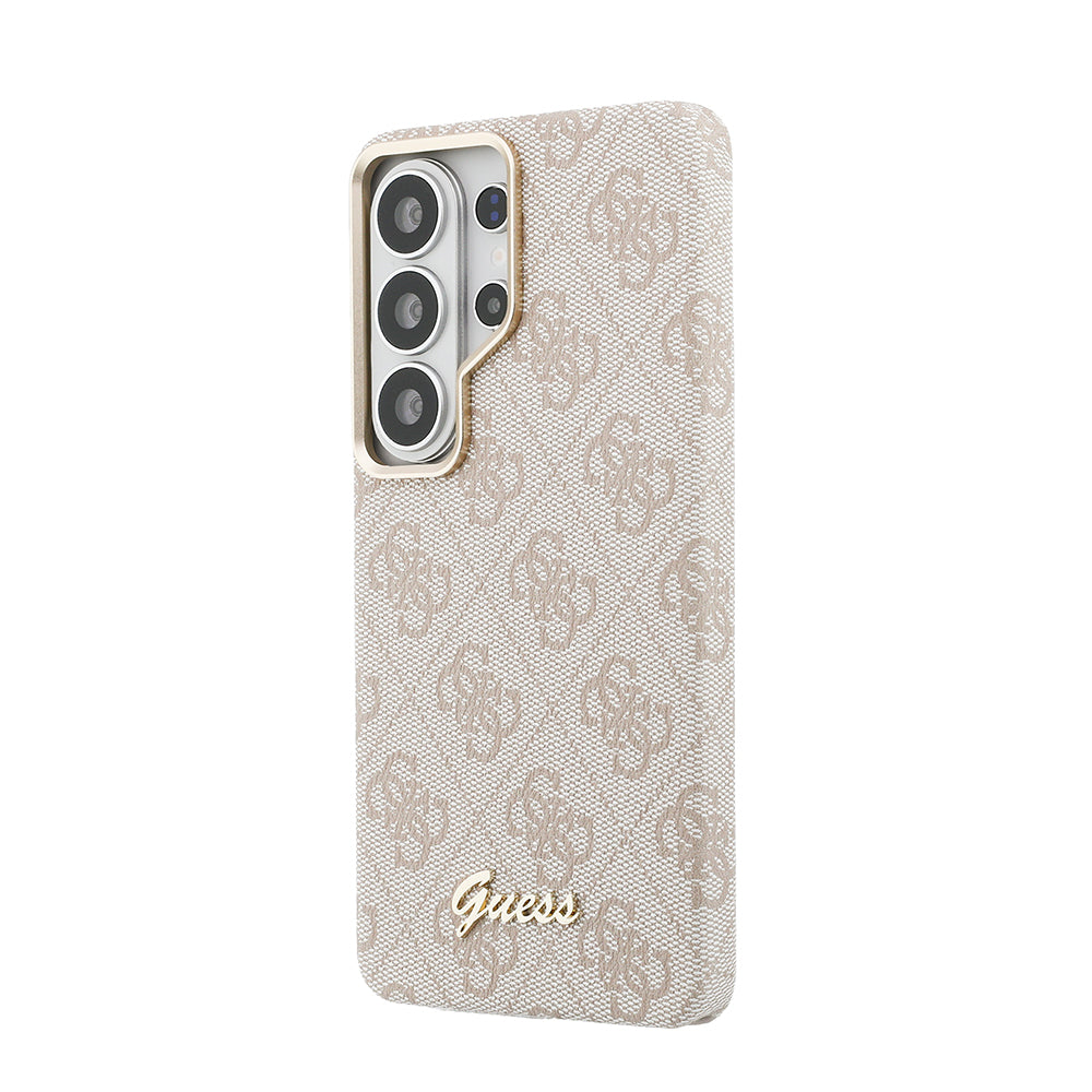 Galaxy S26 Ultra Kılıf Guess M-safe Uyumlu Script Yazı Logolu 4G Desenli Kapak Pembe