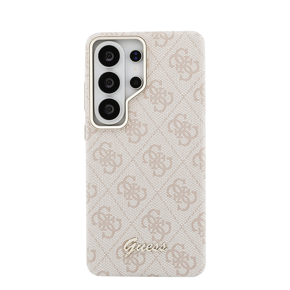Galaxy S26 Ultra Kılıf Guess M-safe Uyumlu Script Yazı Logolu 4G Desenli Kapak Pembe
