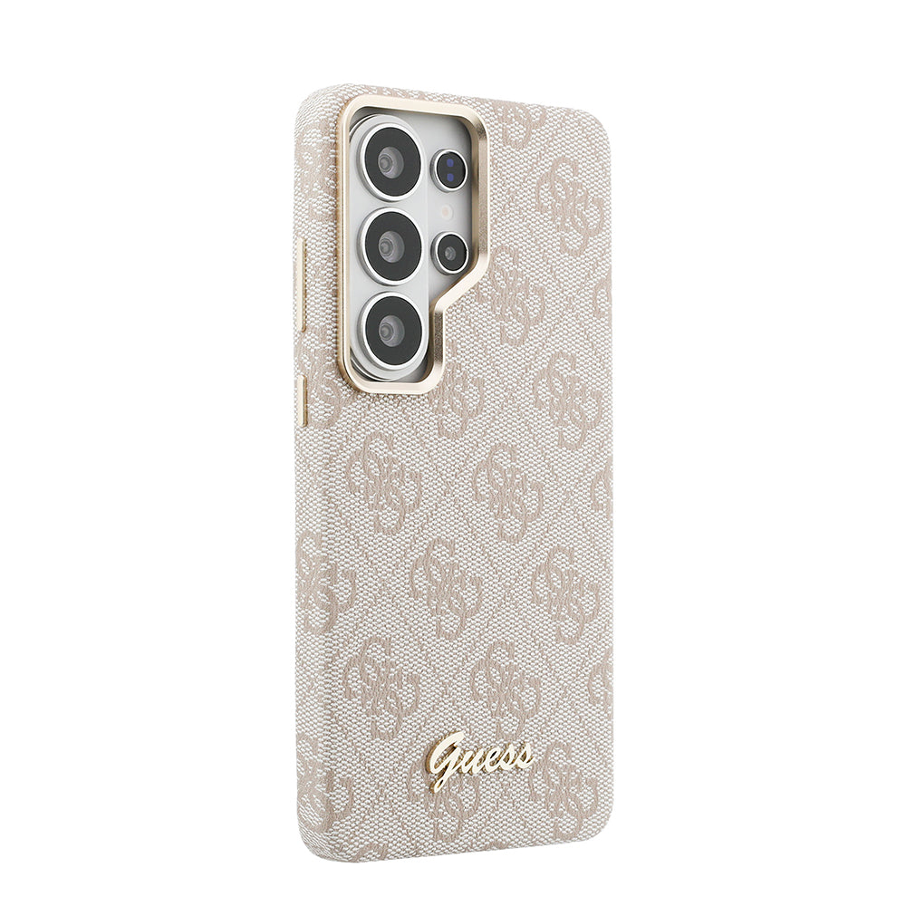 Galaxy S26 Ultra Kılıf Guess M-safe Uyumlu Script Yazı Logolu 4G Desenli Kapak Pembe