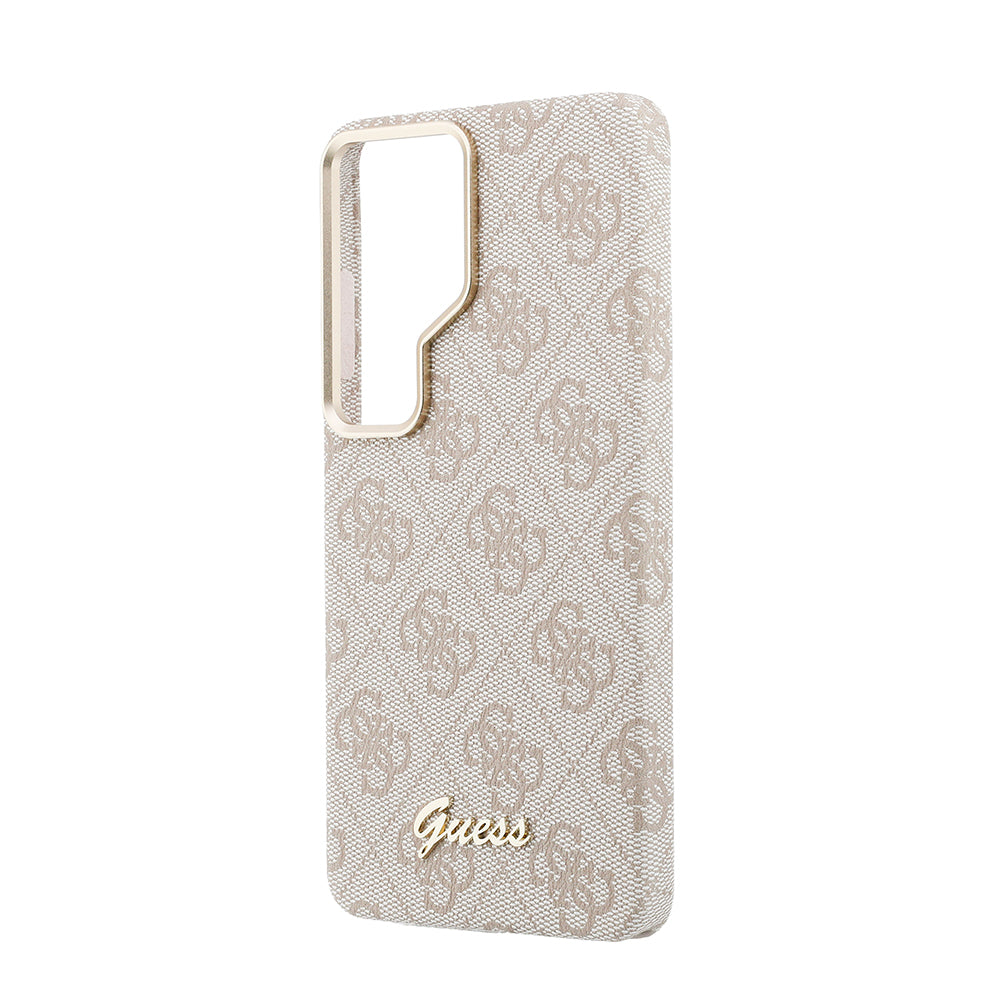 Galaxy S26 Ultra Kılıf Guess M-safe Uyumlu Script Yazı Logolu 4G Desenli Kapak Pembe