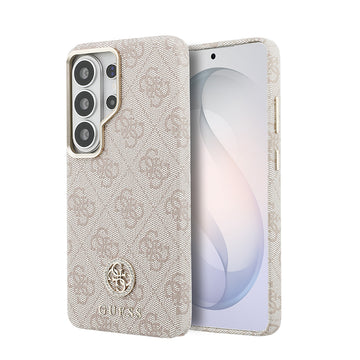 Galaxy S26 Ultra Kılıf Guess M-safe Uyumlu Taşlı Yuvarlak 4G Logolu Kapak Pembe