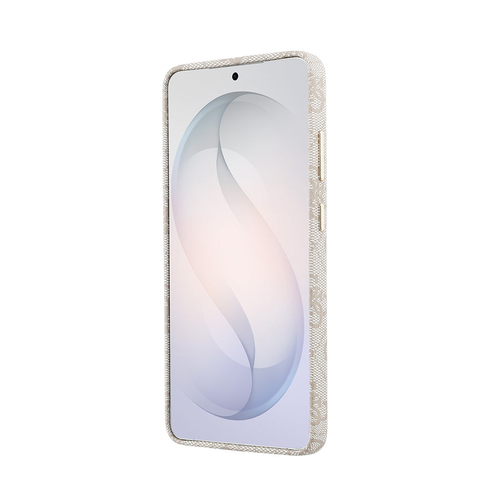 Galaxy S26 Ultra Kılıf Guess M-safe Uyumlu Taşlı Yuvarlak 4G Logolu Kapak Pembe
