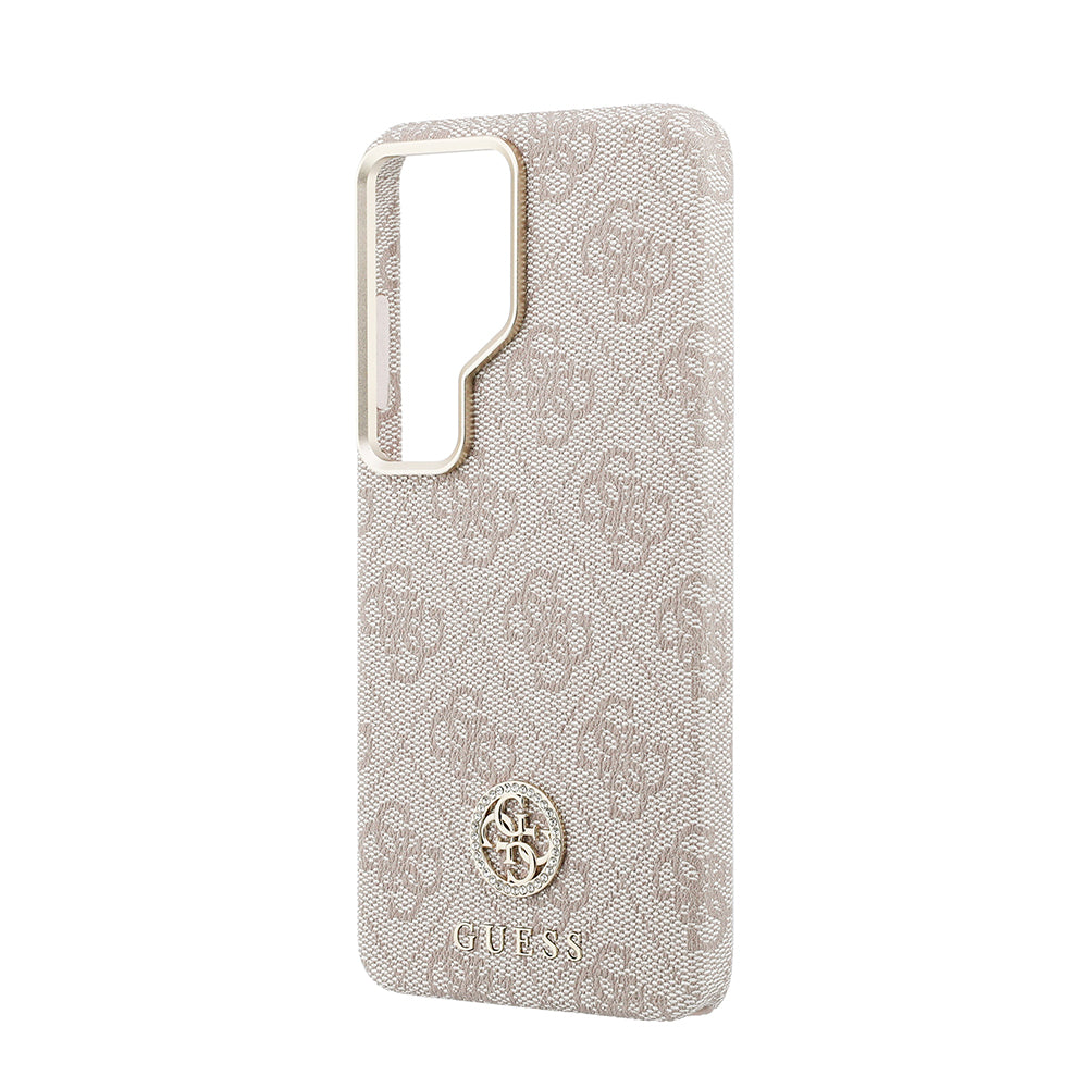 Galaxy S26 Ultra Kılıf Guess M-safe Uyumlu Taşlı Yuvarlak 4G Logolu Kapak Pembe