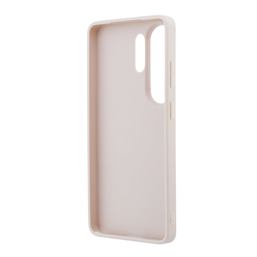 Galaxy S26 Ultra Kılıf Guess PU Deri 4G Büyük Metal Logolu ve Desenli Kapak Pembe