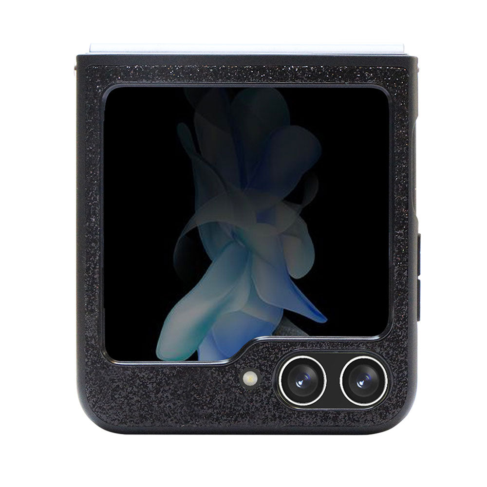 Galaxy Z Flip 5 Kılıf Guess Yazı Logolu Glitter Script Kapak Siyah