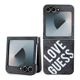 Galaxy Z Flip 6 Kılıf Guess Magsafe Uyumlu Love Guess Yazılı Kapak Siyah