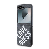 Galaxy Z Flip 6 Kılıf Guess Magsafe Uyumlu Love Guess Yazılı Kapak Siyah