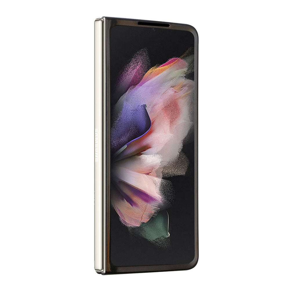 Galaxy Z Fold 5 Kılıf Guess PU Deri Taşlı Üçgen Logolu 4G Desenli Strass Kapak Siyah