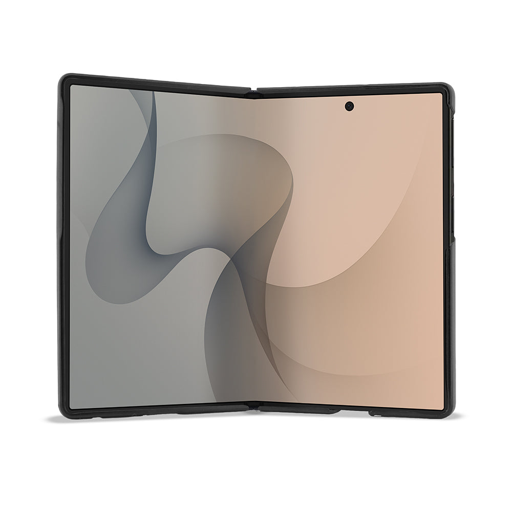 Galaxy Z Fold 8 Kılıf Guess 4G Desenli Metal Büyük 4G ve Yazı Logolu Kapak Mavi