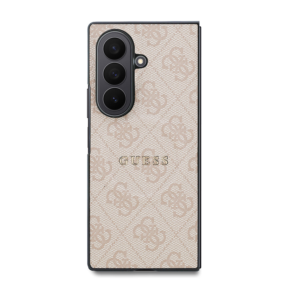 Galaxy Z Fold 8 Ultra Kılıf Guess Kabartma M-safe Uyumlu 4G Desenli Klasik Yazı Logolu Kapak Pembe