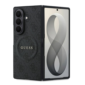 Galaxy Z Fold 8 Ultra Kılıf Guess Kabartma M-safe Uyumlu 4G Desenli Klasik Yazı Logolu Kapak Siyah