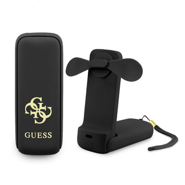 Guess 4G Büyük Metal Logolu 3 Kademeli Katlanabilir Portatif Soğutucu El Fanı Siyah