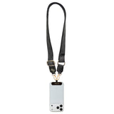 Guess 4G Desen ve Metal Logolu Çapraz Vücut Telefon Askı Kayışı 150cm Siyah