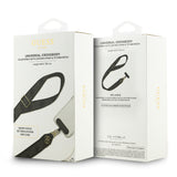 Guess 4G Desen ve Metal Logolu Çapraz Vücut Telefon Askı Kayışı 150cm Siyah