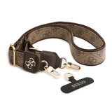 Guess 4G Desen ve Metal Logolu Çapraz Vücut Telefon Askı Kayışı 150cm Kahverengi