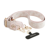 Guess 4G Desen ve Metal Logolu Çapraz Vücut Telefon Askı Kayışı 150cm Pembe