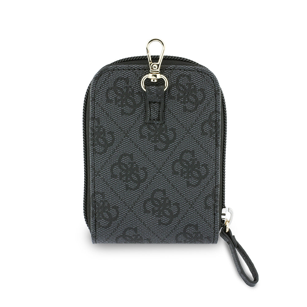 Guess 4G Desenli Büyük Metal Logolu Omuz Askılı Purse El Çantası Siyah