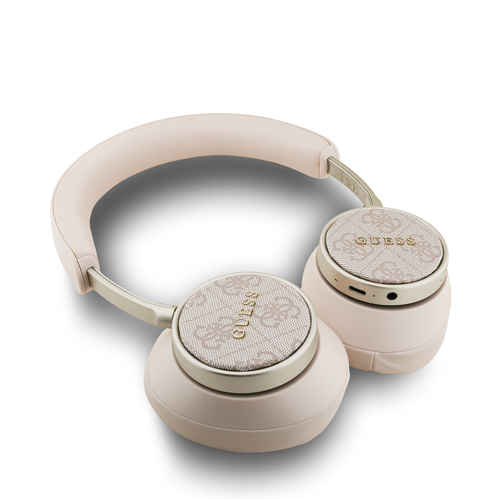 Guess 4G Desenli Metal Klasik Logolu Kulak Üstü Bluetooth Kulaklık Pembe