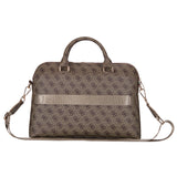 Guess 4G Desenli Üçgen Logolu 15 inç Laptop Notebook Çantası Omuz Askılı Kahverengi