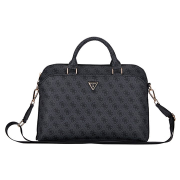 Guess 4G Desenli Üçgen Logolu 15 inç Laptop Notebook Çantası Omuz Askılı Siyah