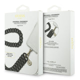 Guess 4G Metal Logolu Büyük Zincirli Çapraz Vücut Telefon Askı Kayışı 120cm Siyah