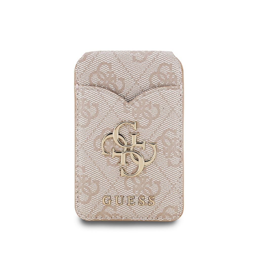 Guess Aynalı Magnetik Kartlık Metal Büyük 4G Logolu ve Standlı Pembe