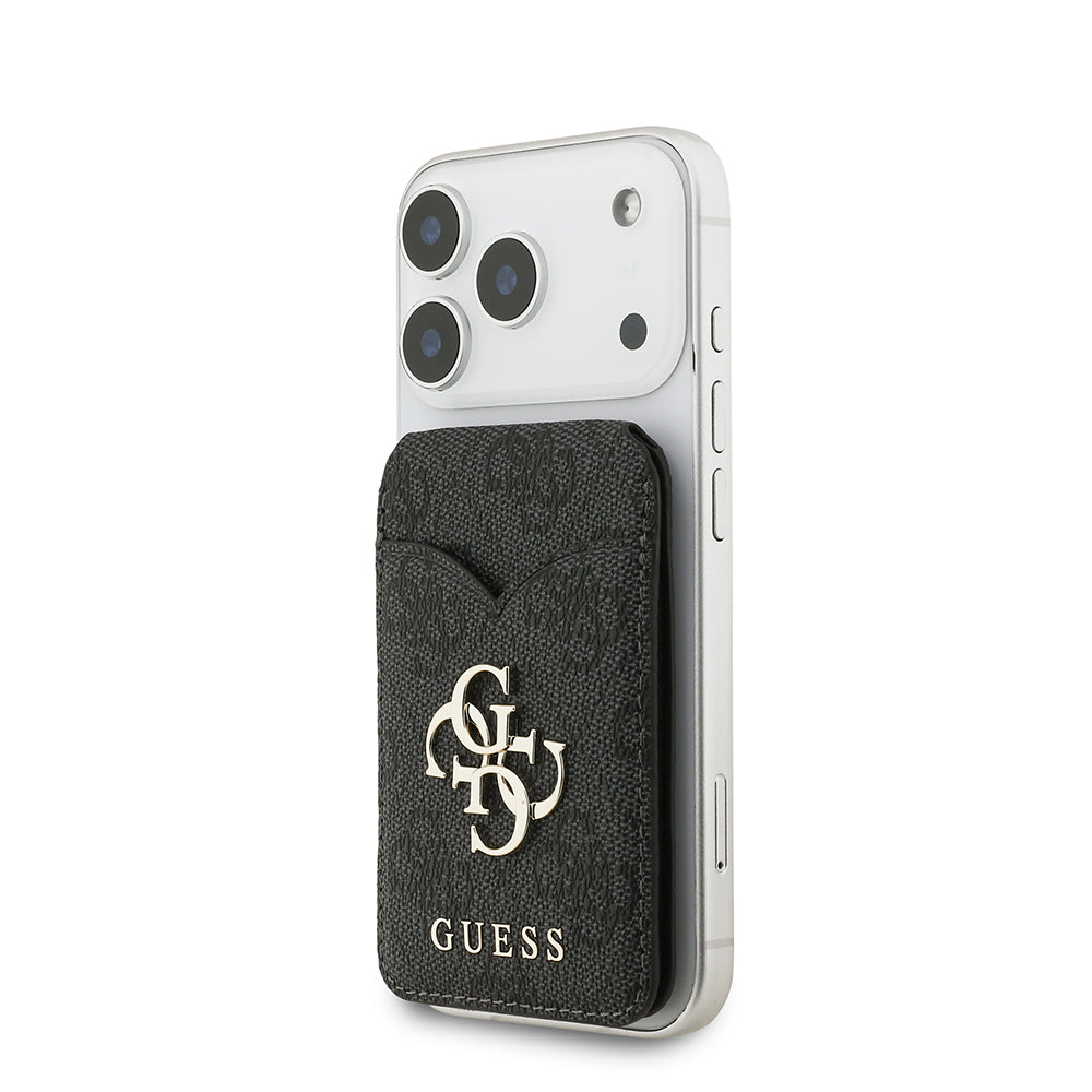 Guess Aynalı Magnetik Kartlık Metal Büyük 4G Logolu ve Standlı Siyah