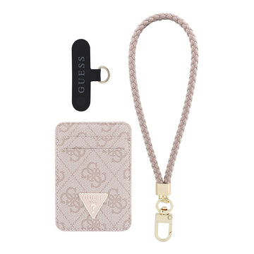 Guess Bilek Askı İpli Magnetik Kartlık 2in1 Aksesuar Set Pembe